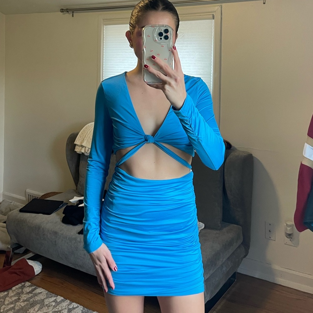 Teal White Fox Dress